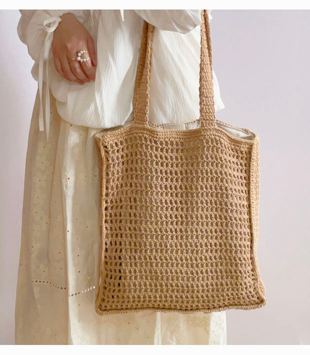 Elena Handbags Large Crochet Tote Bag Brick