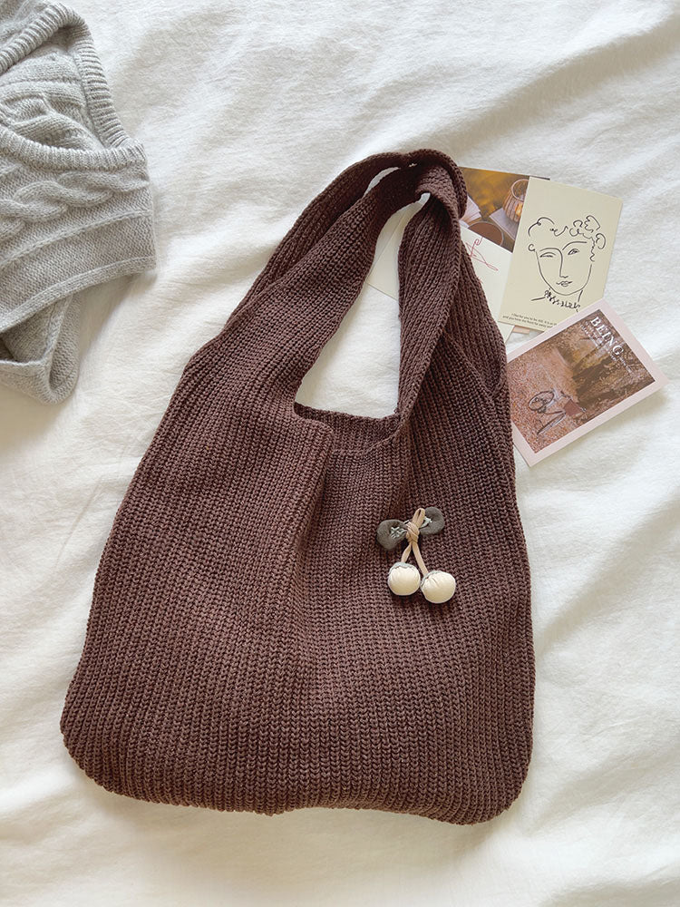 Retro Twist Cotton Knitted Shoulder Bag