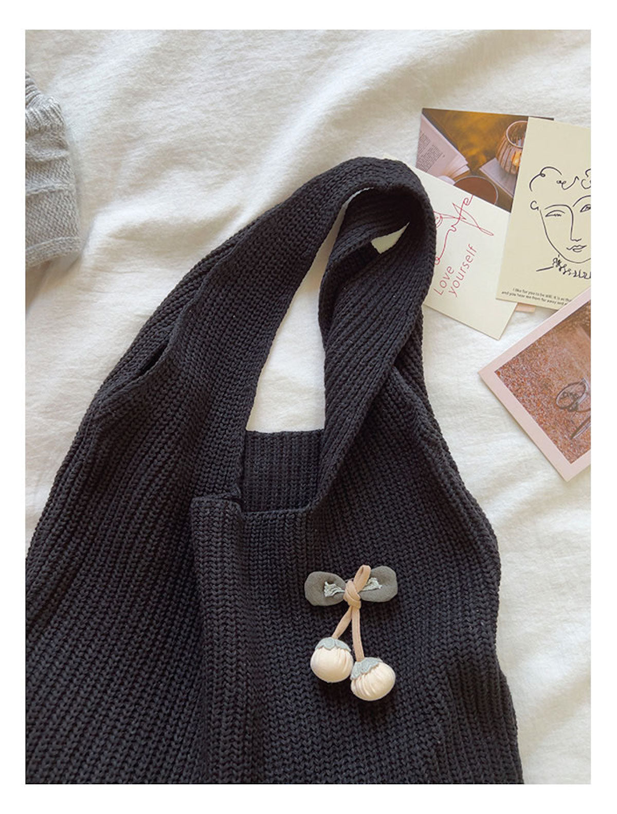 Retro Twist Cotton Knitted Shoulder Bag