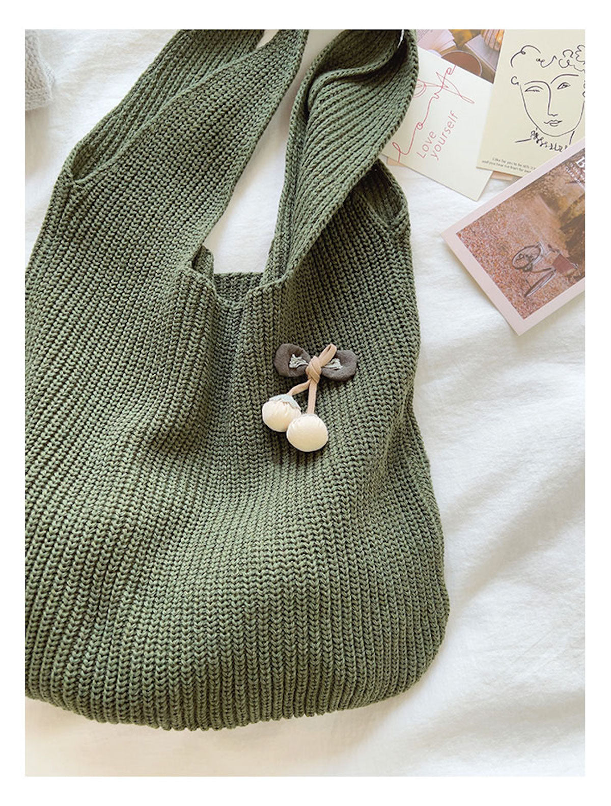 Retro Twist Cotton Knitted Shoulder Bag