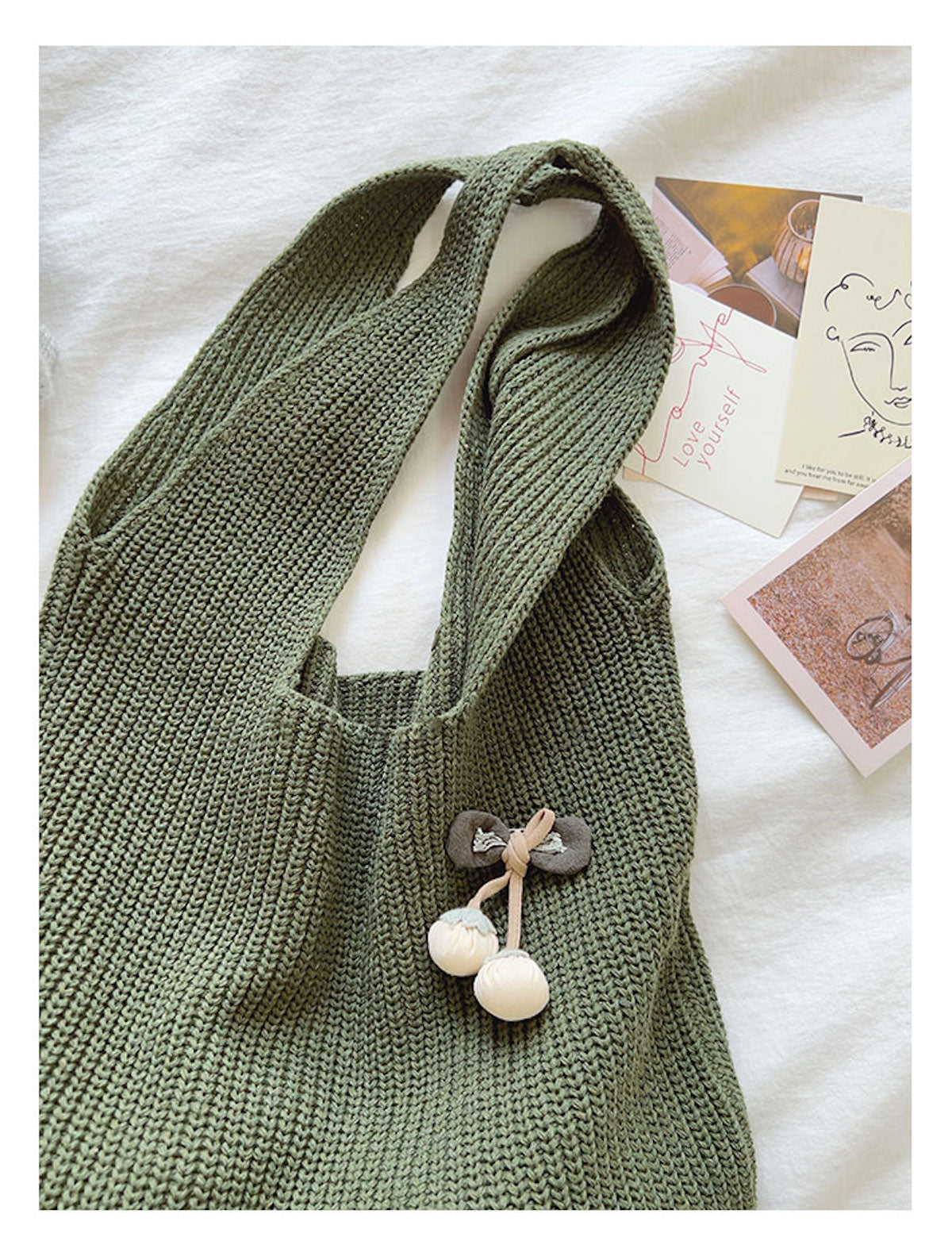 Retro Twist Cotton Knitted Shoulder Bag