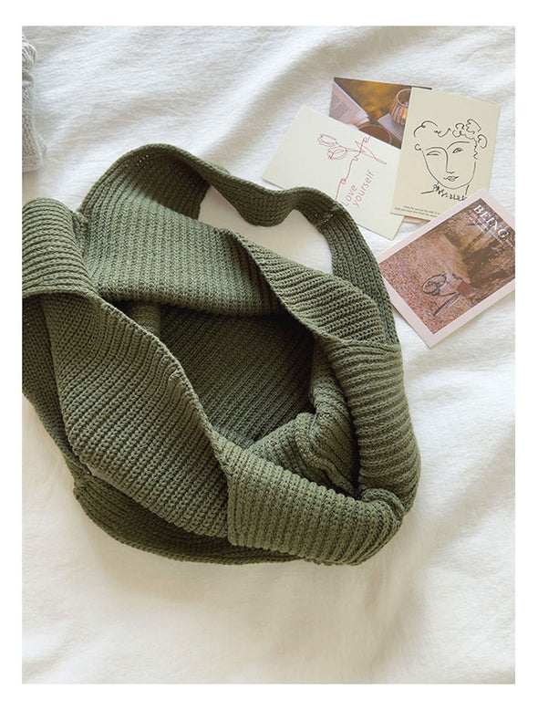 Elena Handbags Retro Twist Cotton Knitted Shoulder Bag