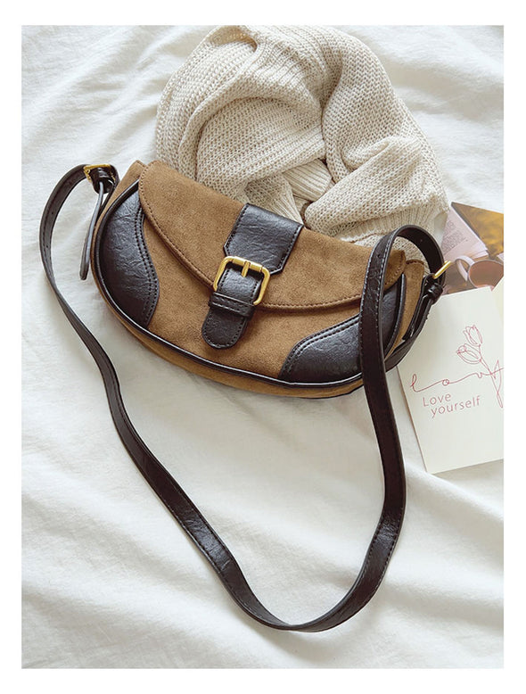 Elena Handbags Small Modern Saddle Bag