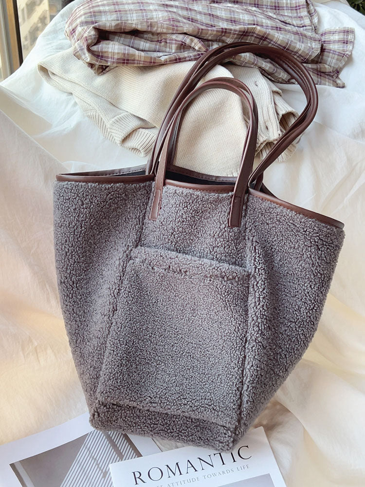 Large Faux Furry Tote Bag