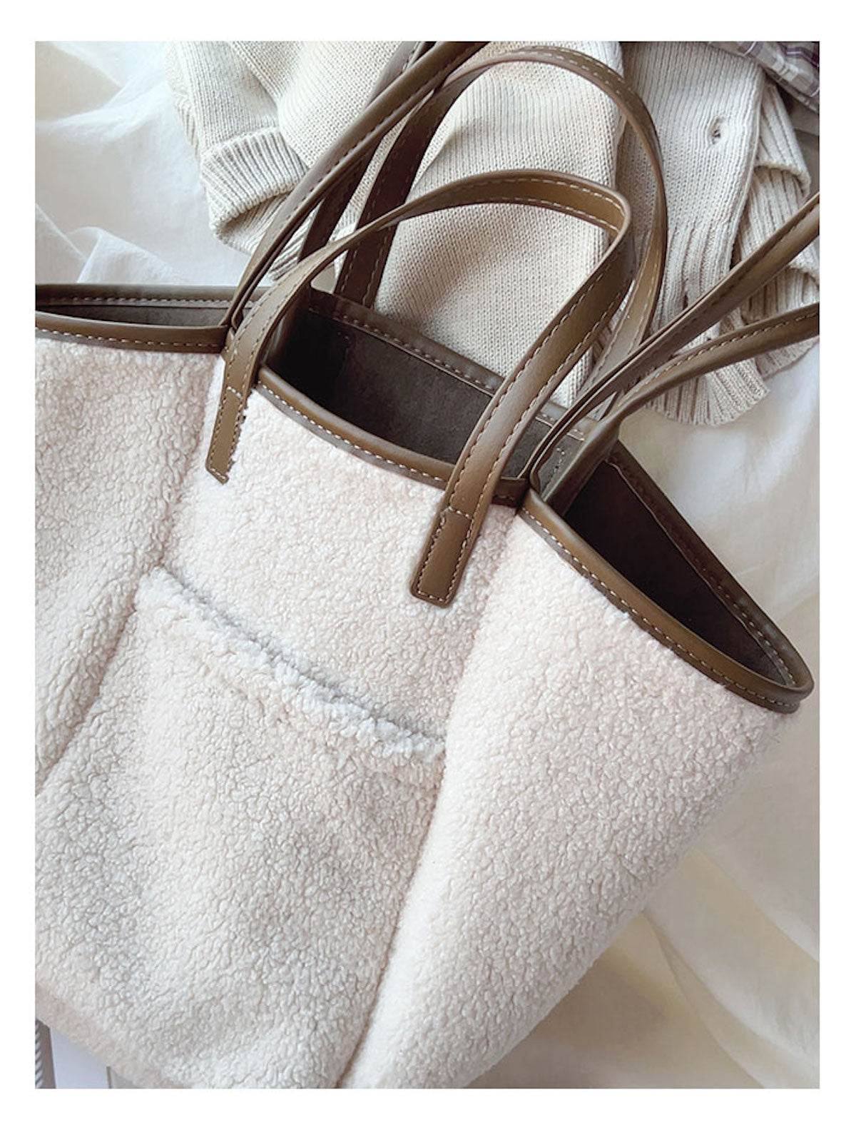 Large Faux Furry Tote Bag