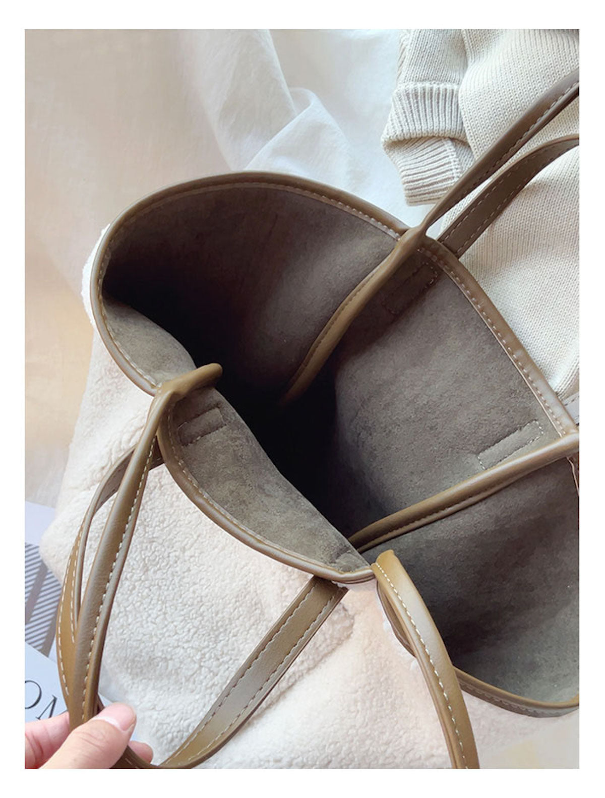 Large Faux Furry Tote Bag