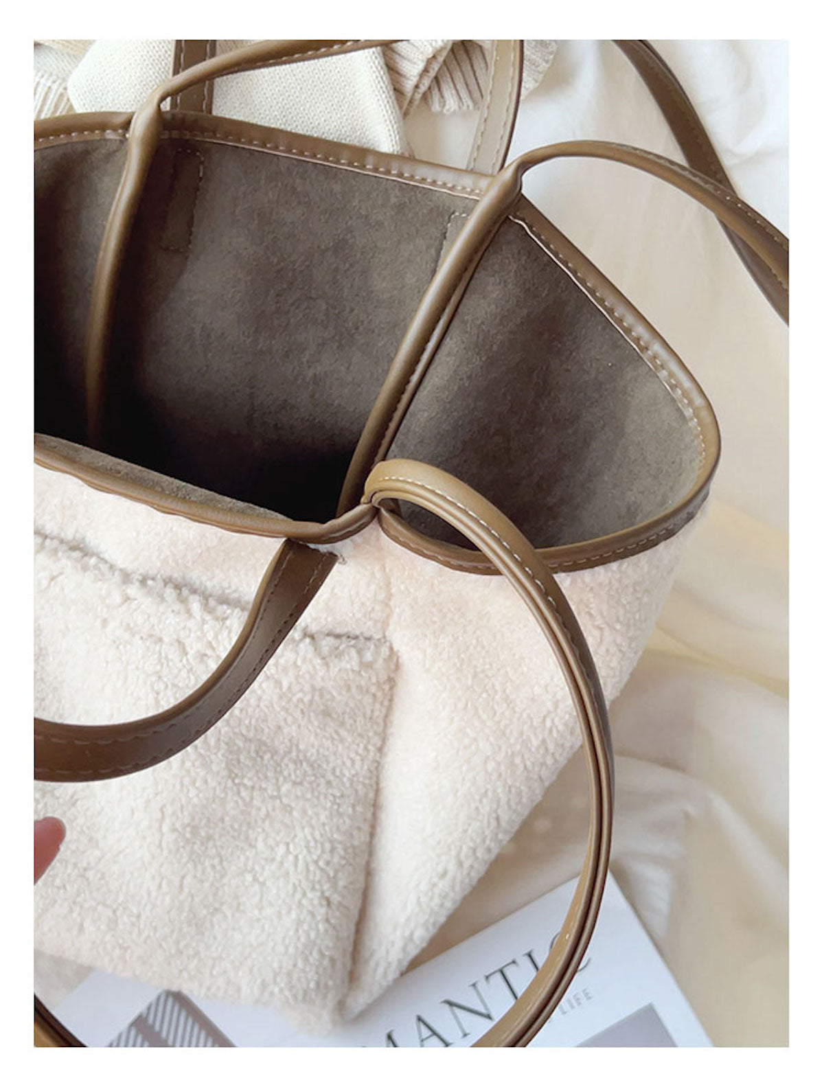 Large Faux Furry Tote Bag