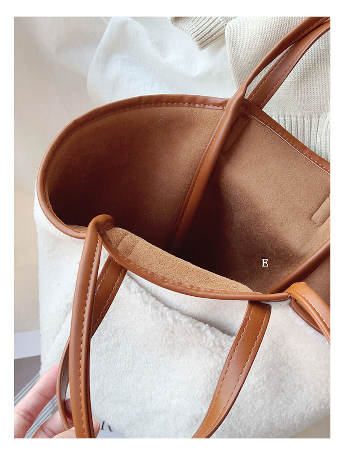 Large Faux Furry Tote Bag