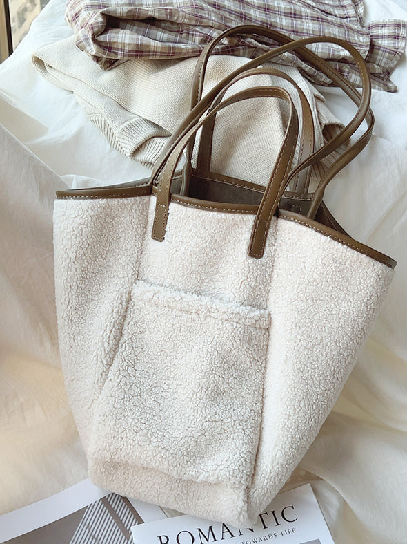 Elena Handbags Large Faux Furry Tote Bag