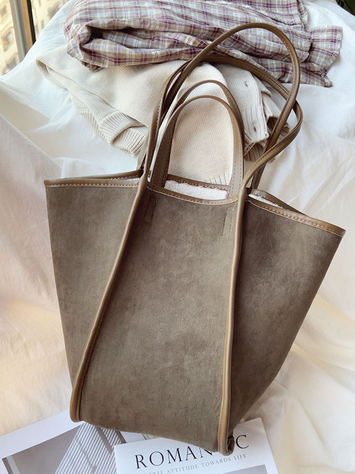 Large Faux Furry Tote Bag