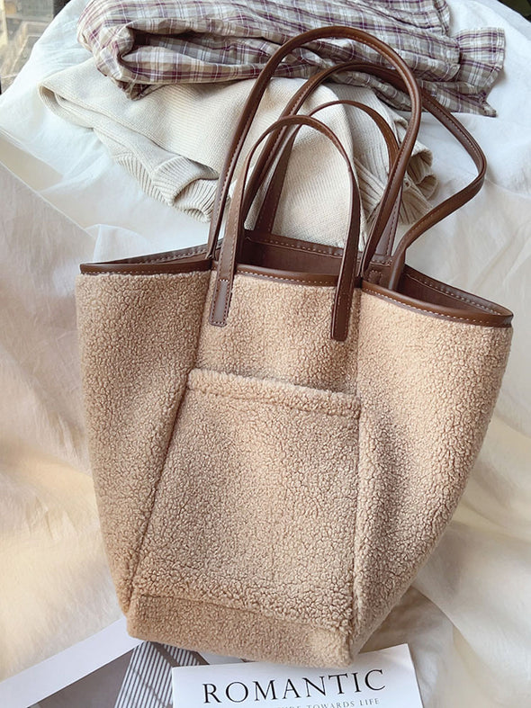 Elena Handbags Large Faux Furry Tote Bag