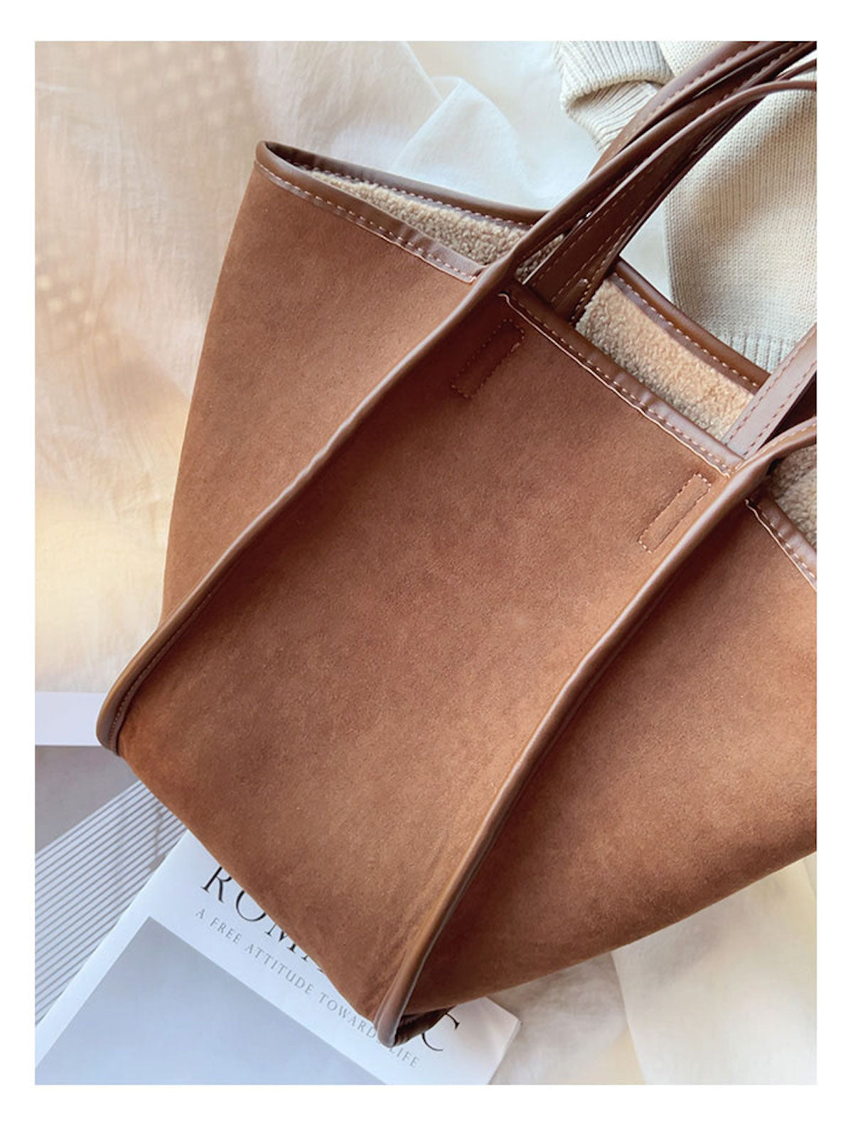 Large Faux Furry Tote Bag