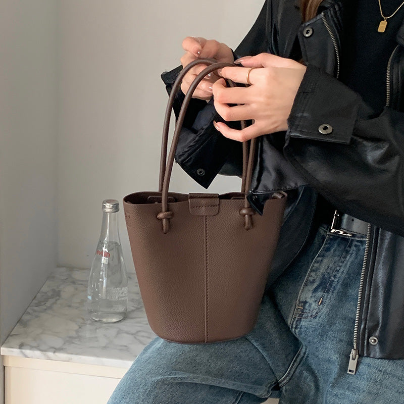 Chic Leather Bucket Bag