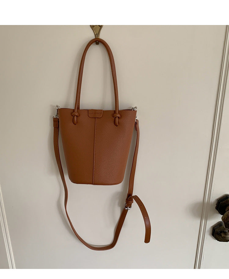 Chic Leather Bucket Bag