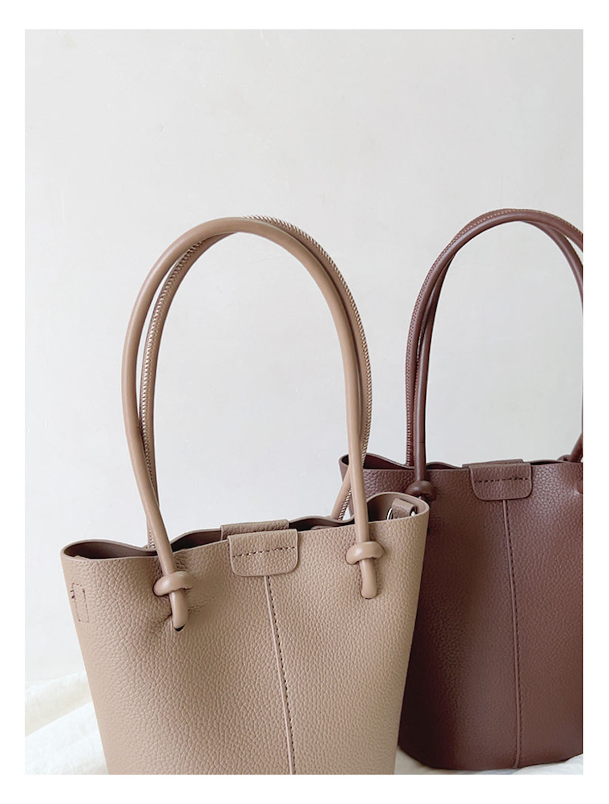 Chic Leather Bucket Bag