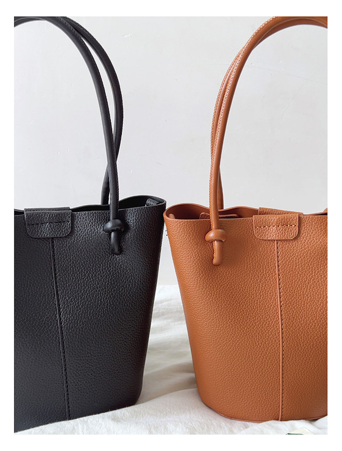 Chic Leather Bucket Bag