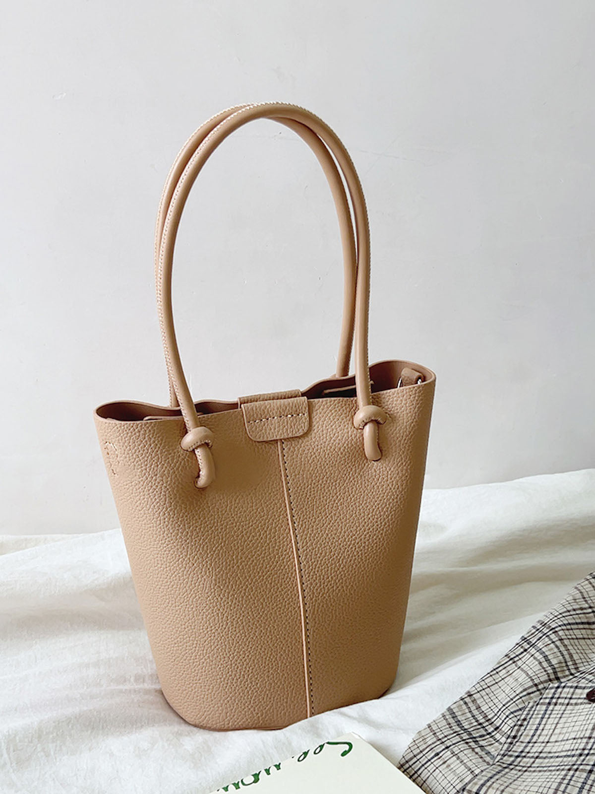 Chic Leather Bucket Bag