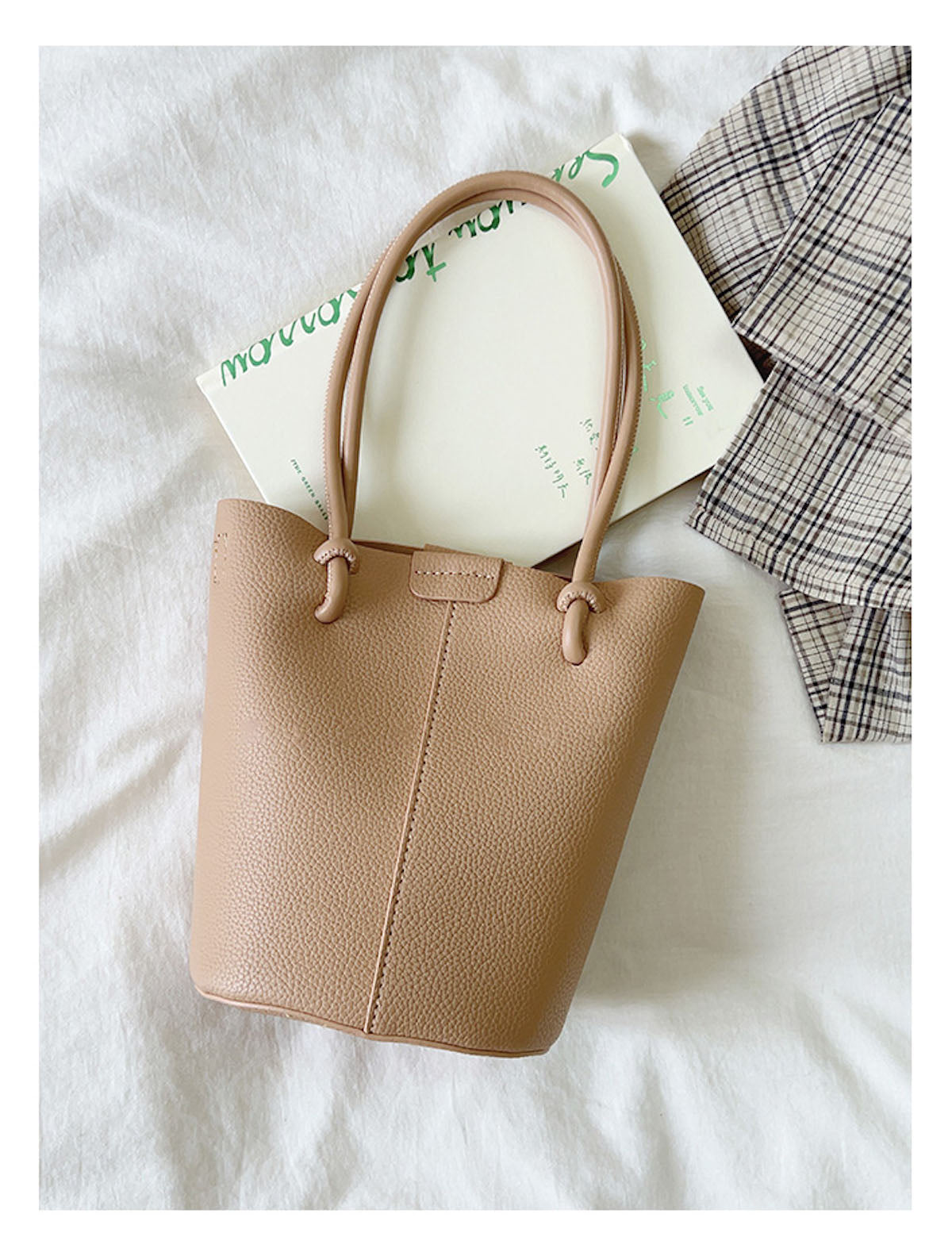 Chic Leather Bucket Bag