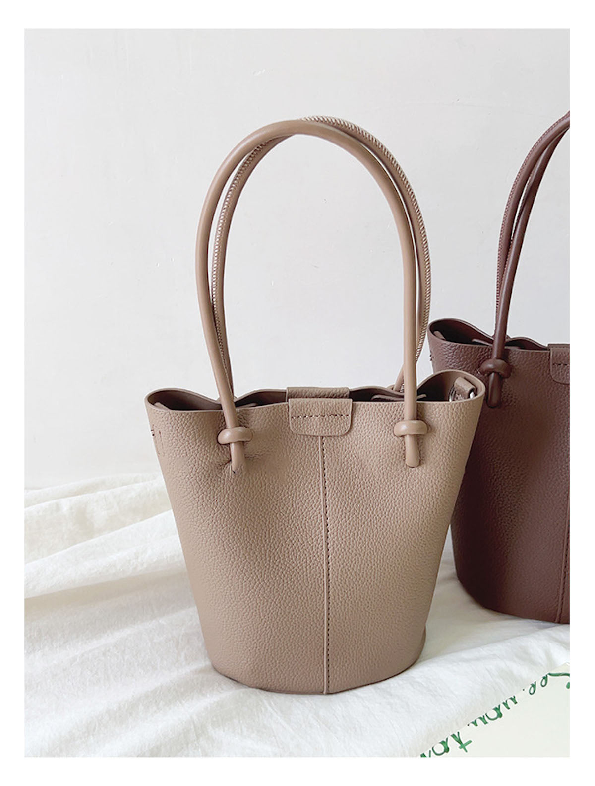Chic Leather Bucket Bag