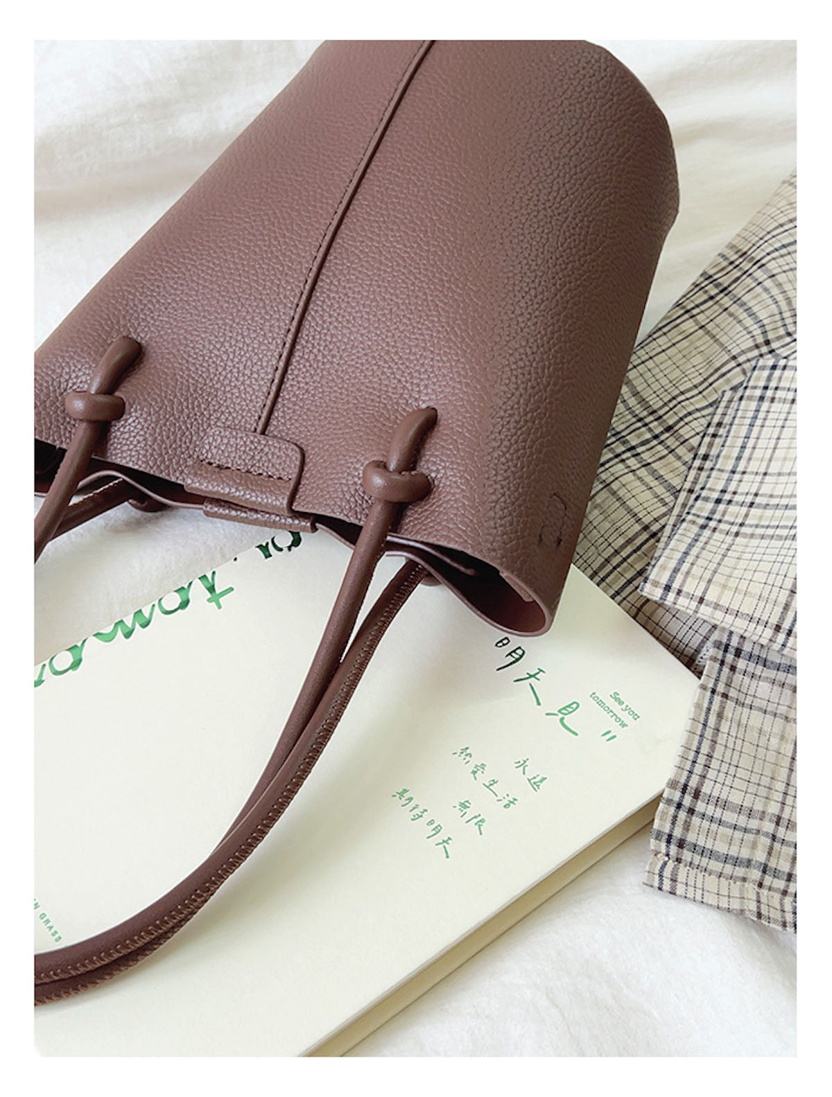 Chic Leather Bucket Bag