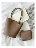 Chic Leather Bucket Bag