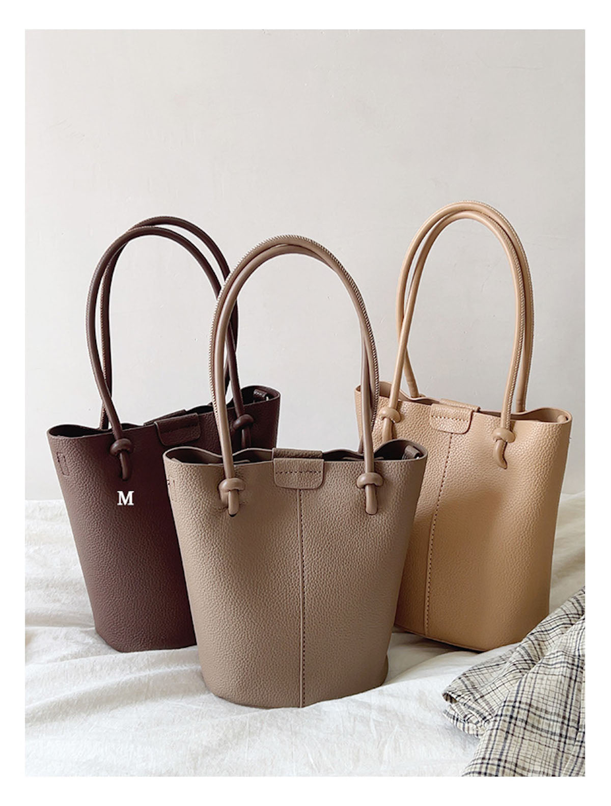 Chic Leather Bucket Bag