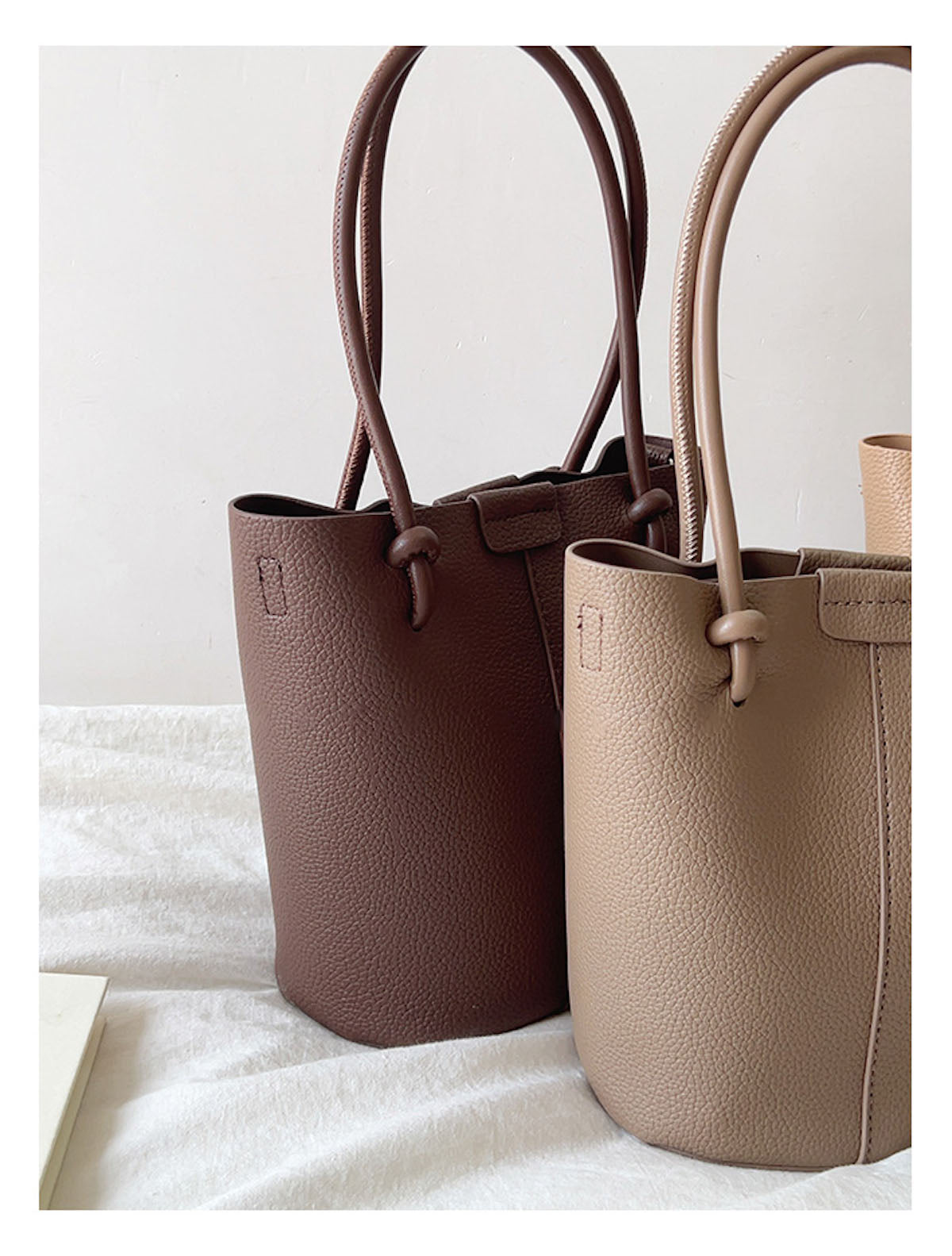 Chic Leather Bucket Bag