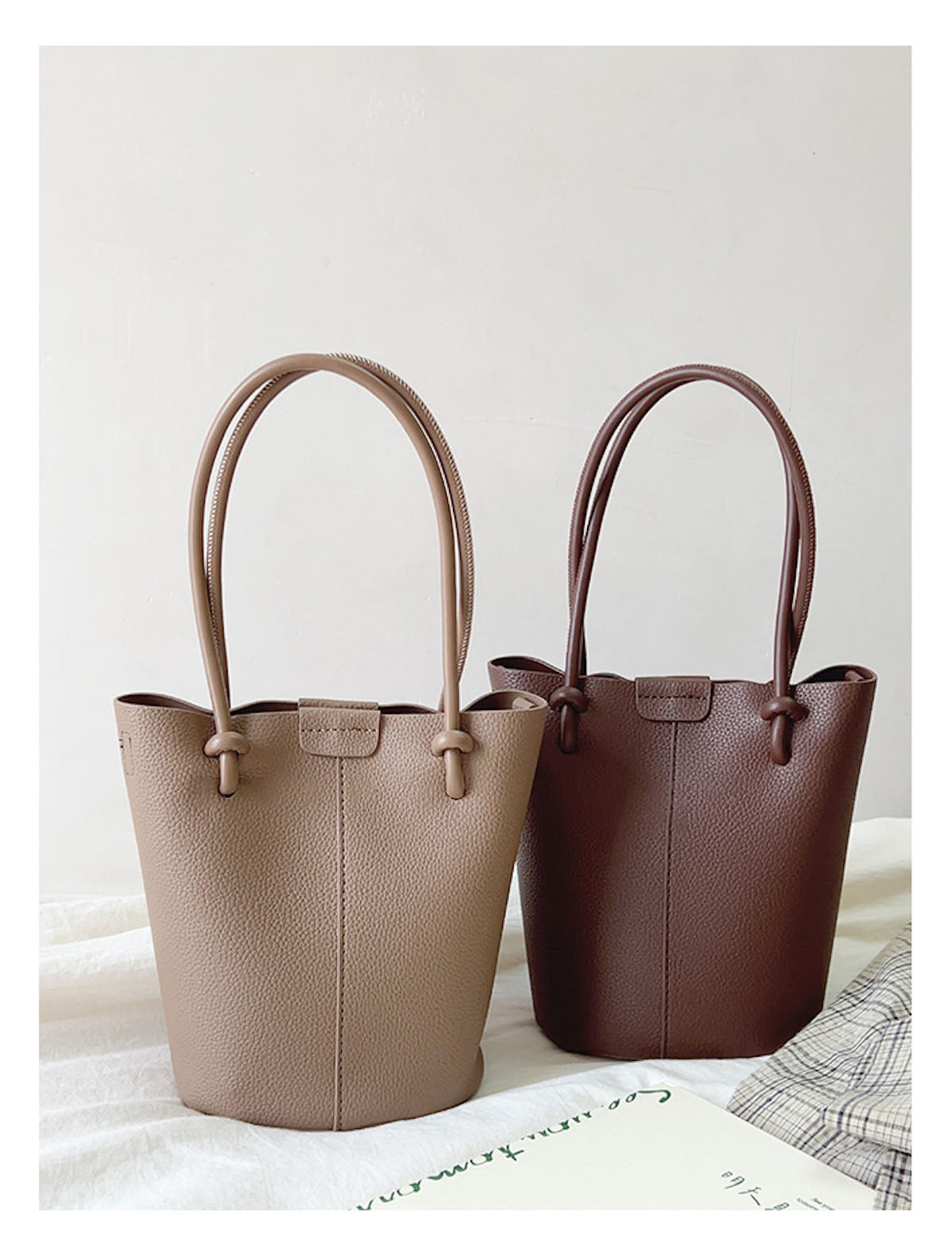 Chic Leather Bucket Bag