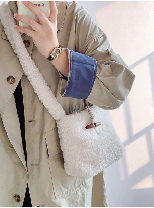 Elena Handbags Faux Furry Crossbody Bag