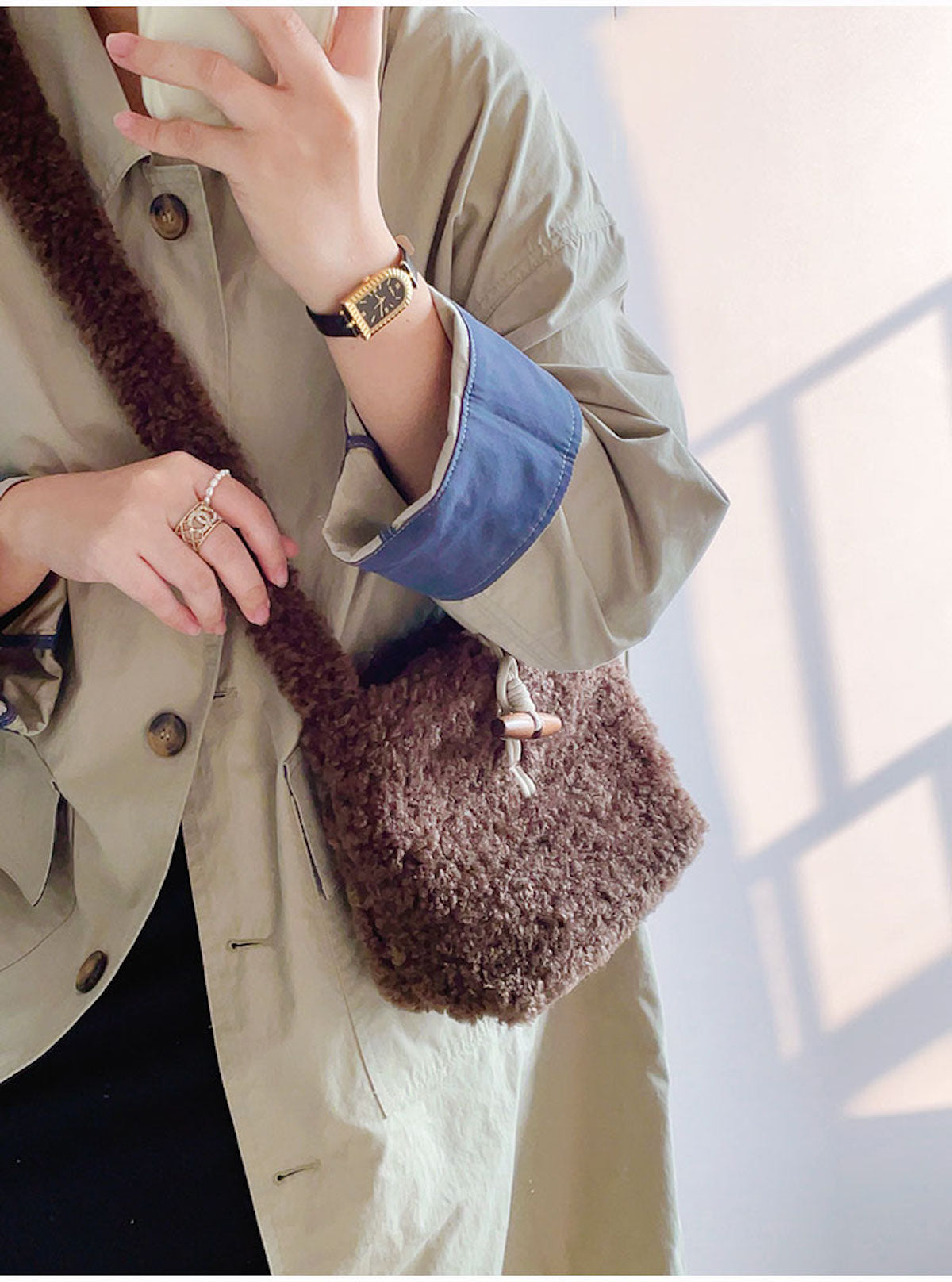 Faux Furry Crossbody Bag