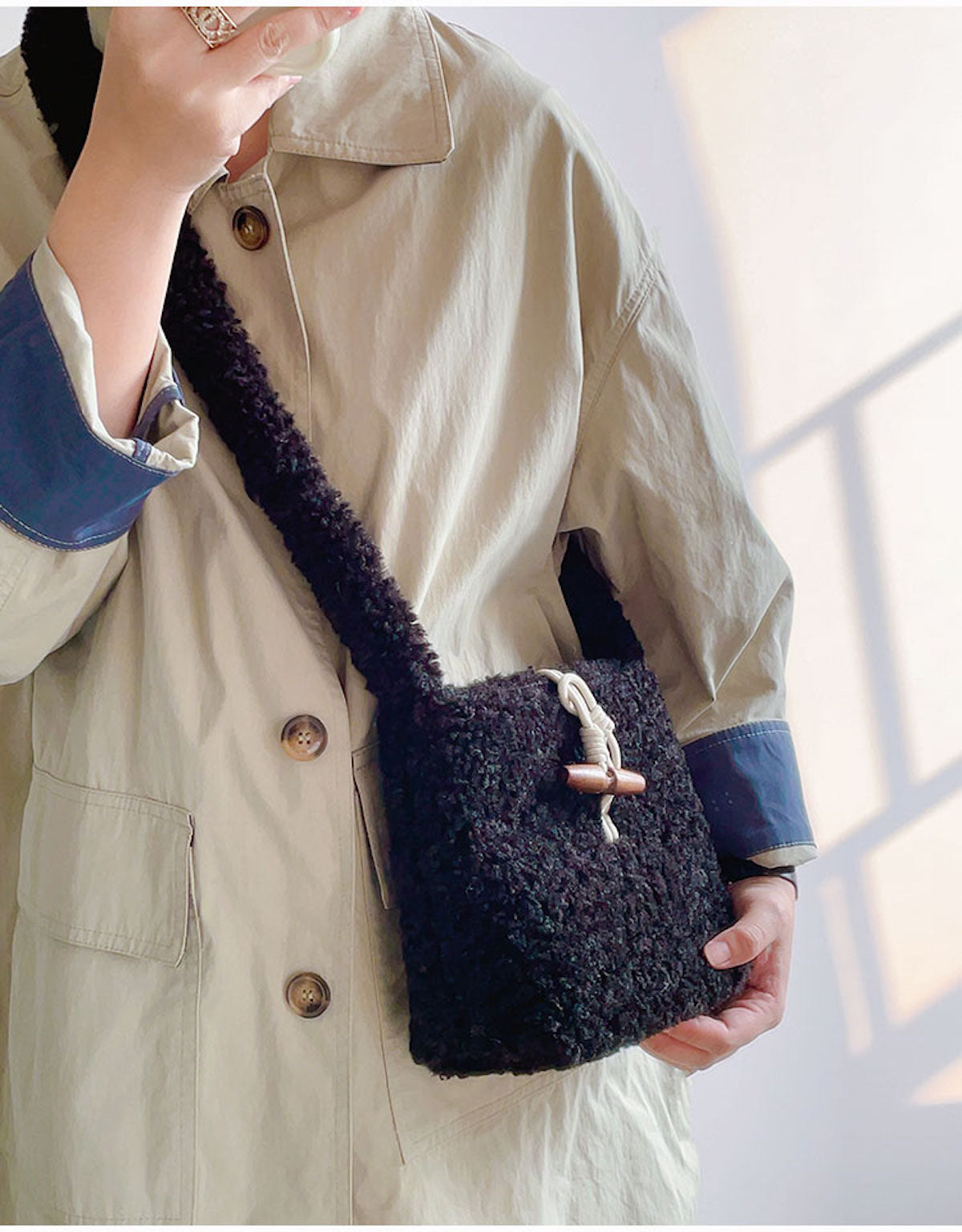 Faux Furry Crossbody Bag