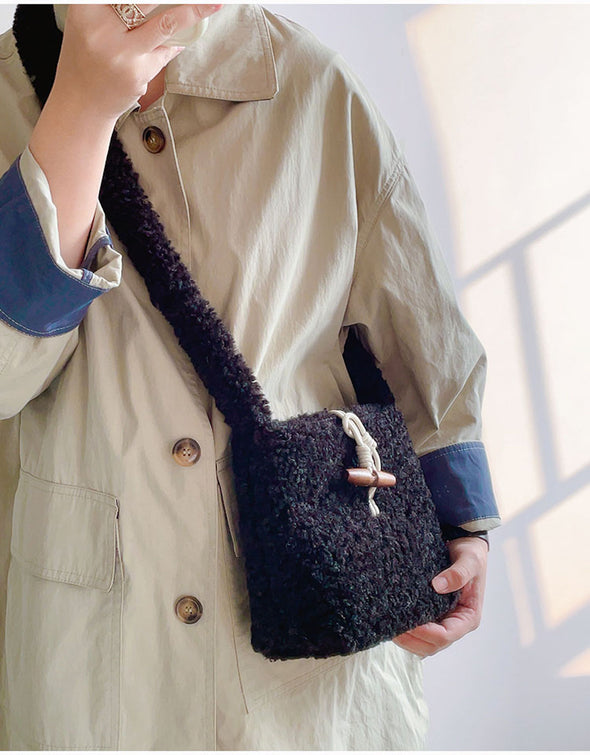 Elena Handbags Faux Furry Crossbody Bag