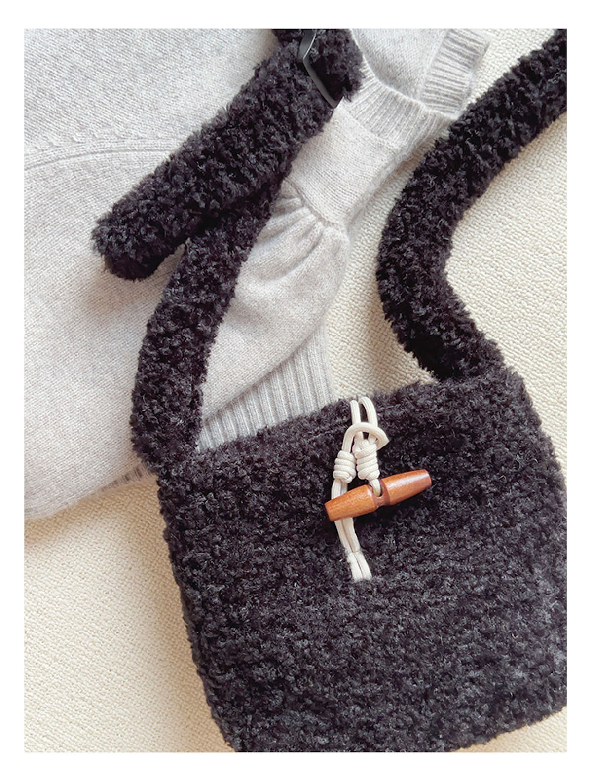 Faux Furry Crossbody Bag