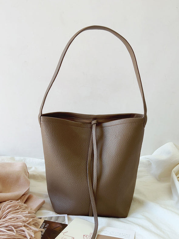 Elena Handbags Chic Leather Bucket Bag