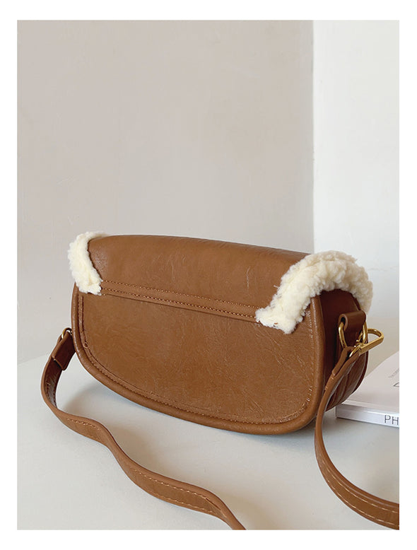 Elena Handbags Small Modern Saddle Bag