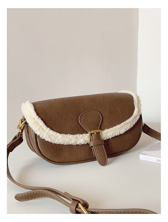 Elena Handbags Small Modern Saddle Bag