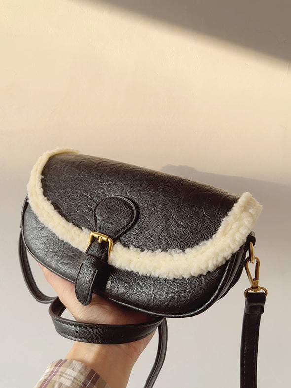 Elena Handbags Small Modern Saddle Bag