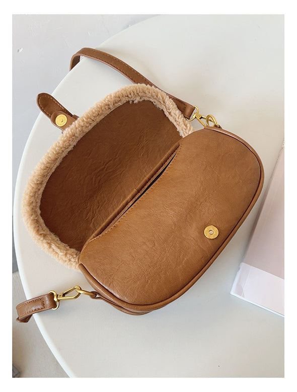 Elena Handbags Small Modern Saddle Bag