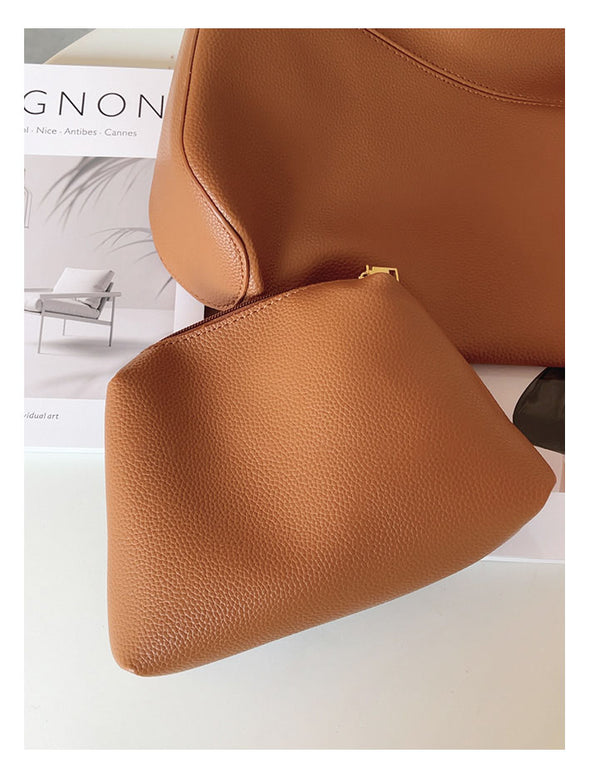 Elena Handbags Simple Leather Tote Bag