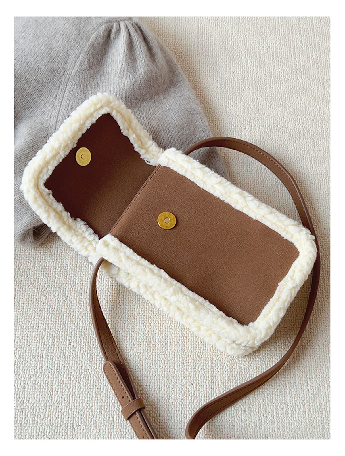 Faux Furry Crossbody Bag