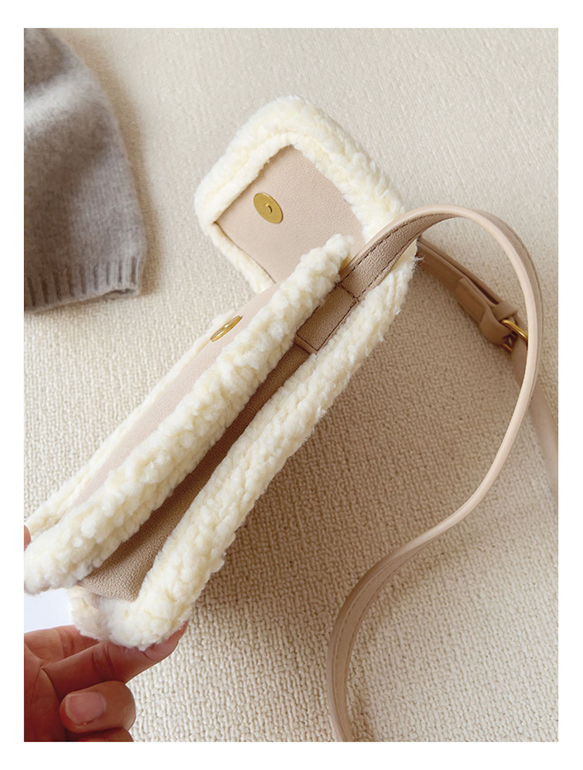 Faux Furry Crossbody Bag