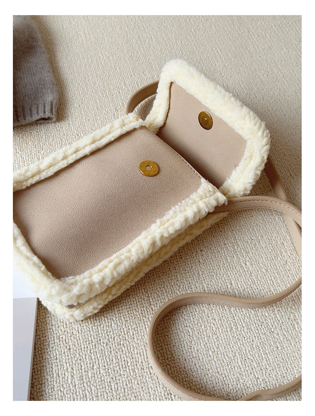 Faux Furry Crossbody Bag