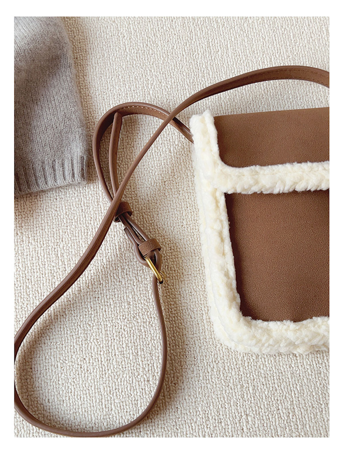 Faux Furry Crossbody Bag