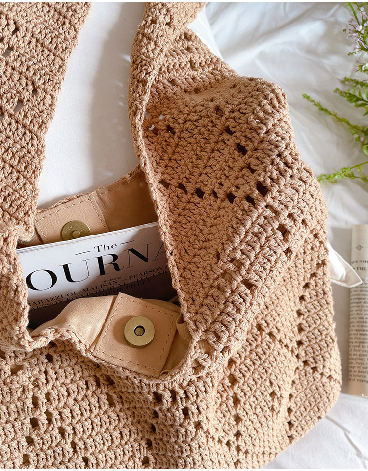 Handmade Crochet Retro Style Tote Bag