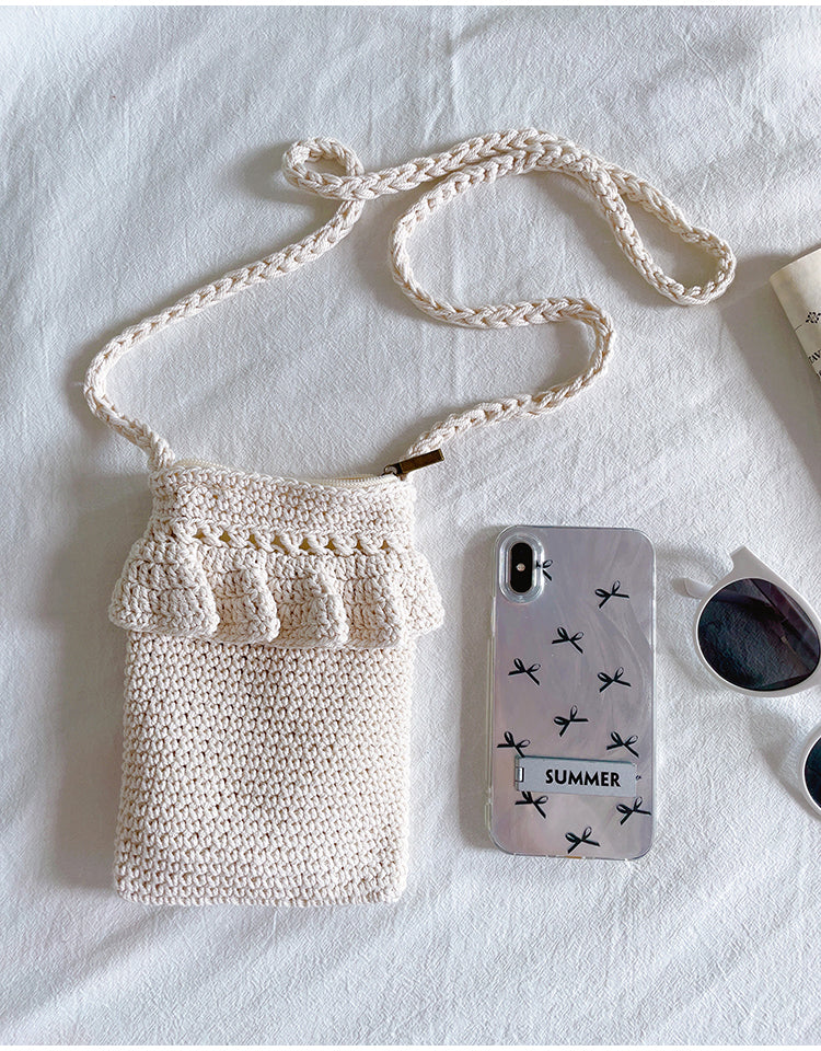 Small Cotton Knitted Crossbody Bag