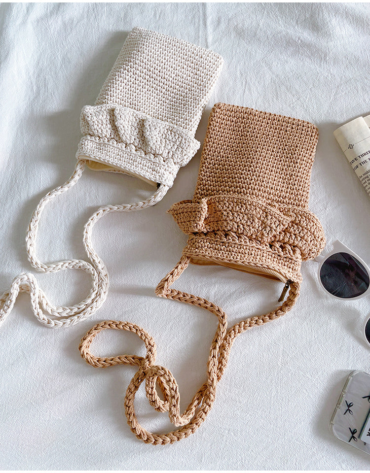 Small Cotton Knitted Crossbody Bag