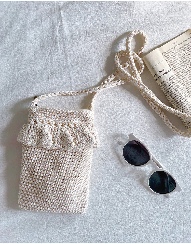 Small Cotton Knitted Crossbody Bag