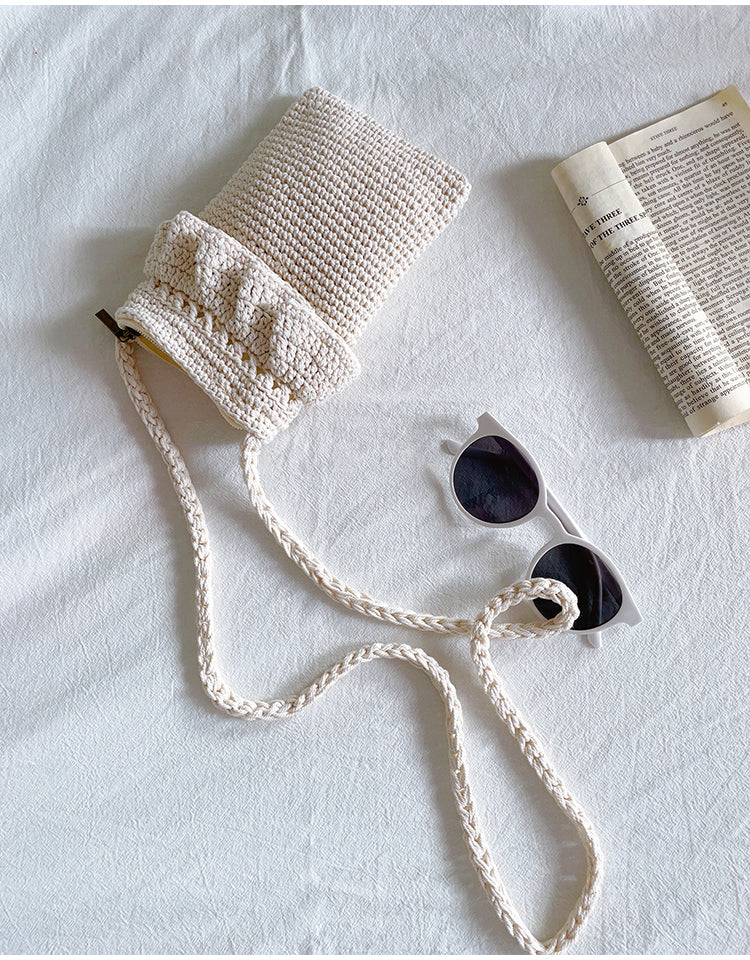 Small Cotton Knitted Crossbody Bag