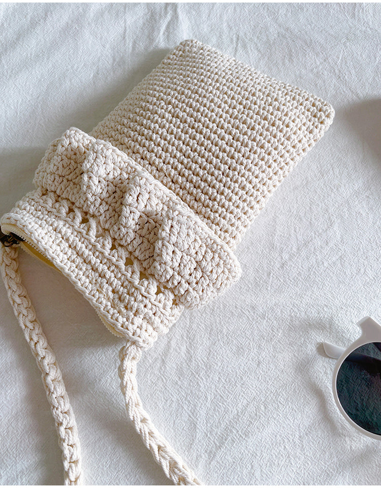 Small Cotton Knitted Crossbody Bag