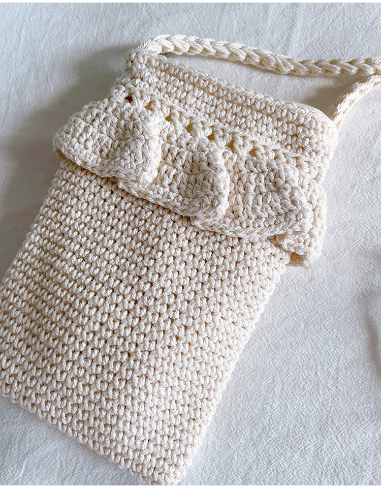 Small Cotton Knitted Crossbody Bag